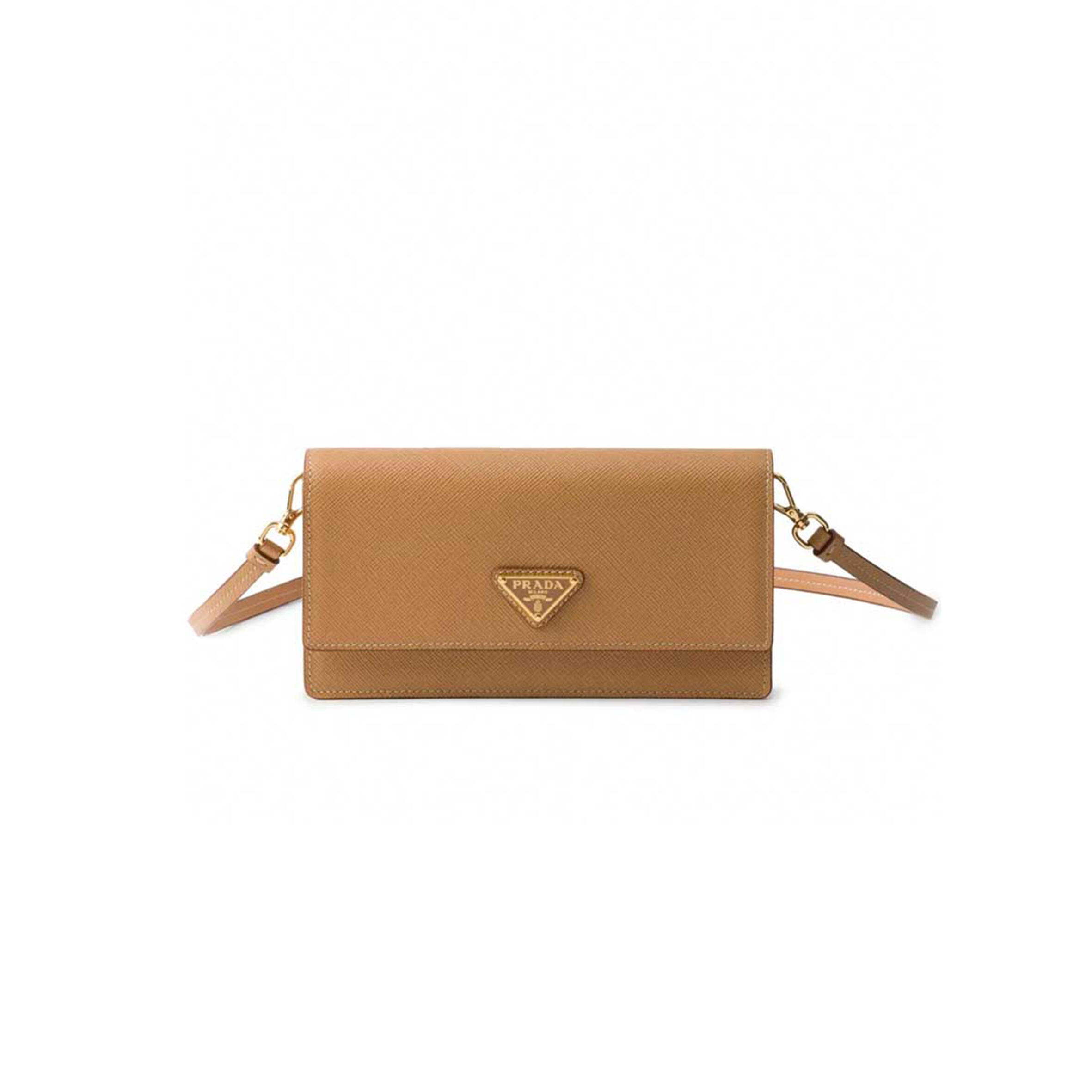 PRADA TRIANGLE LOGO LEATHER MINI BAG 1NF059 (18*9.5*3cm)